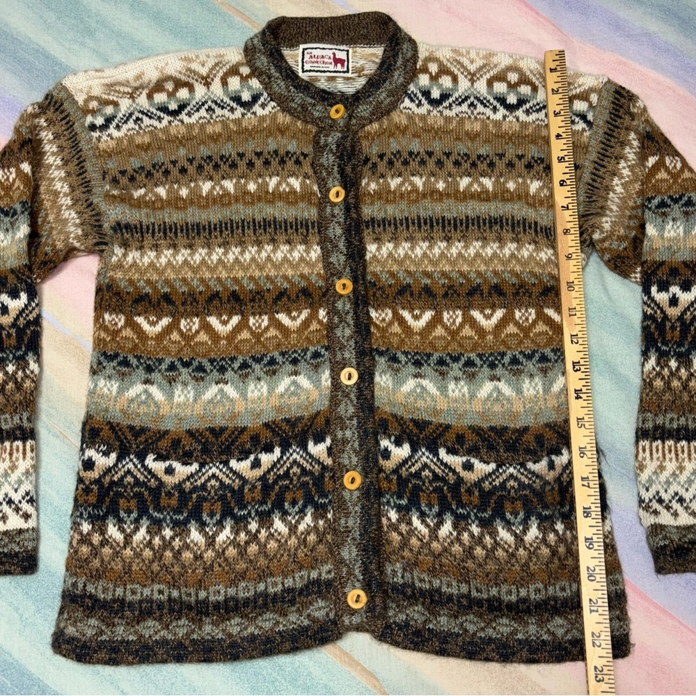 Alpaca Connection Peru Wool Knit Button Cardigan … - image 4